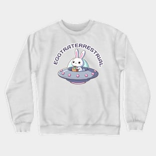 Eggtraterrestrial easter bunny Crewneck Sweatshirt